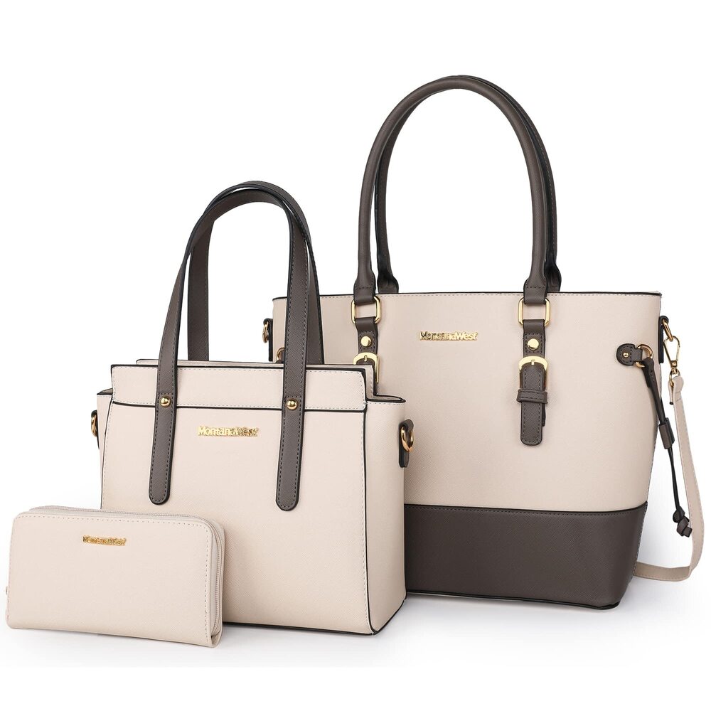 4655 3PCS Purses Tote Bag and Wallet Set Shoulder Satchel Crossbody Bags